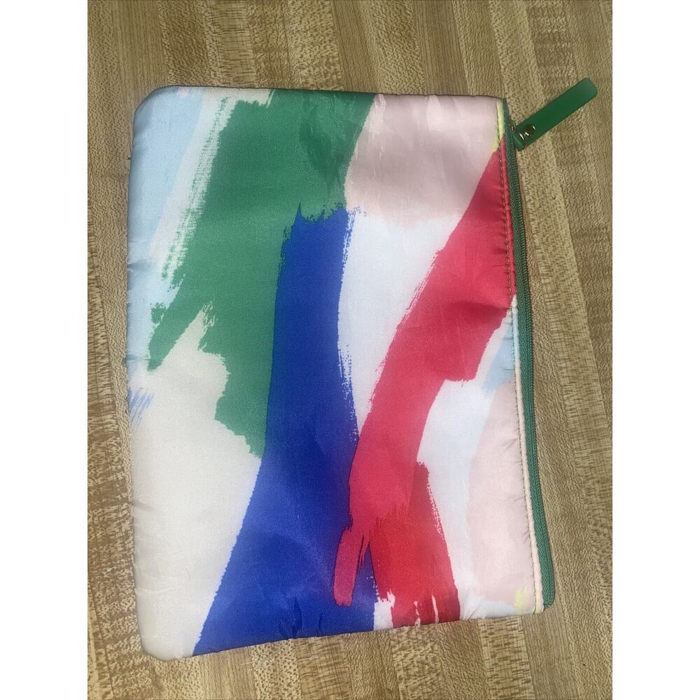KATE SPADE Cosmetics Makeup Travel Bag Bold Paint Brush Strokes Zip Top - Picture 3 of 6